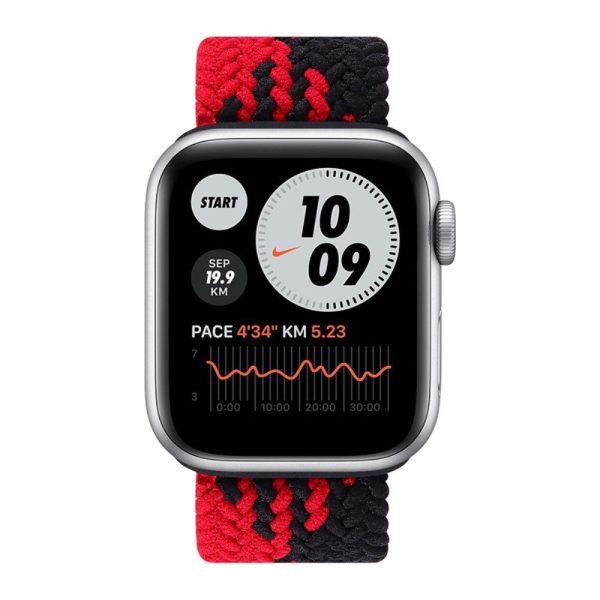 Apple Watch (41mm) elastic watch strap - Black   Red Splicing   Size: M Online Sale