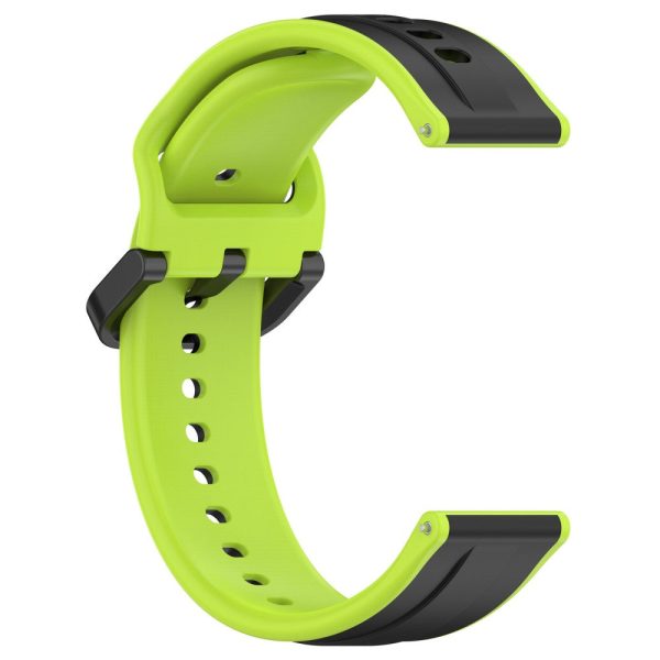 22mm Universal dual color silicone strap - Black   Lime For Sale