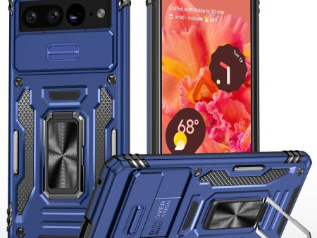 Armor Series Google Pixel 9 Pro Case Bump Resistant and Flexible Kickstand Phone Cover with Camshield - Navy Blue Cheap