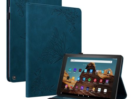 Amazon Fire HD 10 (2023) Leather Case Card Holder Stand Tablet Cover - Dark Blue Online now