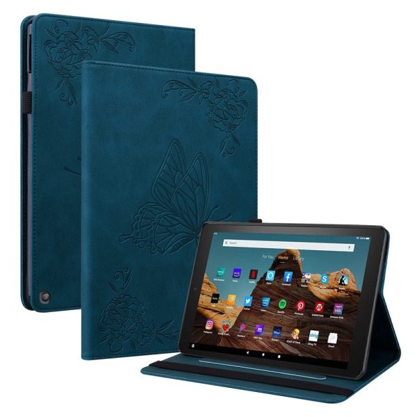 Amazon Fire HD 10 (2023) Leather Case Card Holder Stand Tablet Cover - Dark Blue Online now