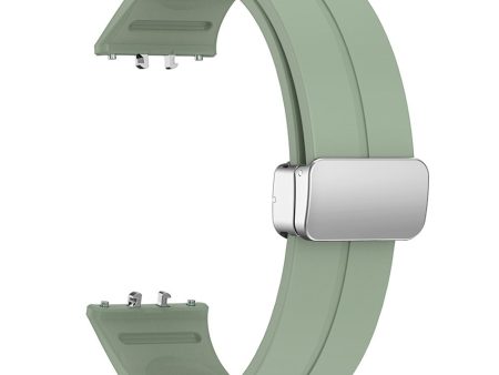 Samsung Galaxy Fit3 Replacement Wrist Band Soft Silicone Watch Band with Magnetic Folding Buckle - Grey Green Online