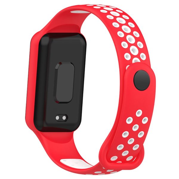 Amazfit Band 7 dual color silicone watch strap - Red   White Cheap