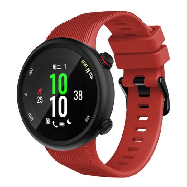 Garmin Forerunner 45S durable black buckle silicone watch band - Red Online