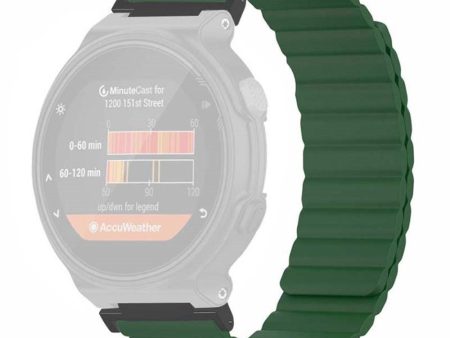 Garmin Forerunner 220   230   235   735XT   620   63 Flexible Strap Magnetic Smartwatch Bands - Army Green For Cheap