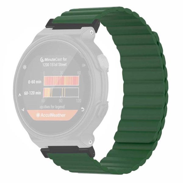 Garmin Forerunner 220   230   235   735XT   620   63 Flexible Strap Magnetic Smartwatch Bands - Army Green For Cheap