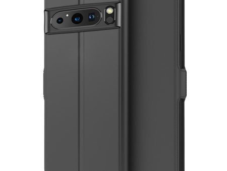 Smooth and thin premium PU leather case for Google Pixel 8 - Black For Cheap