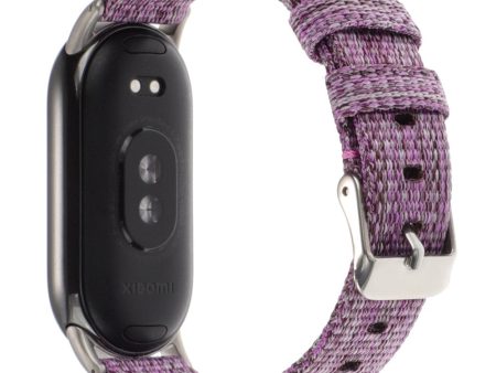 Xiaomi Smart Band 8 Nylon Watch Strap Adjustable Wrist Band Replacement - Dark Purple For Discount