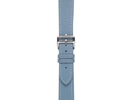 20mm Universal textured genuine leather watch strap - Sky Blue Supply