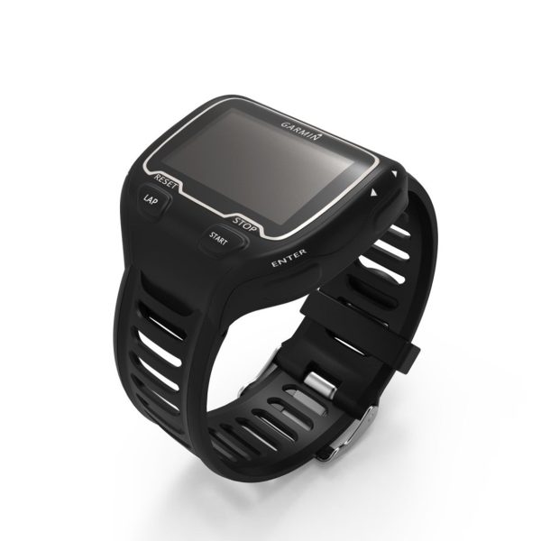 Garmin Forerunner 910XT metal buckle silicone watchband - Black Discount