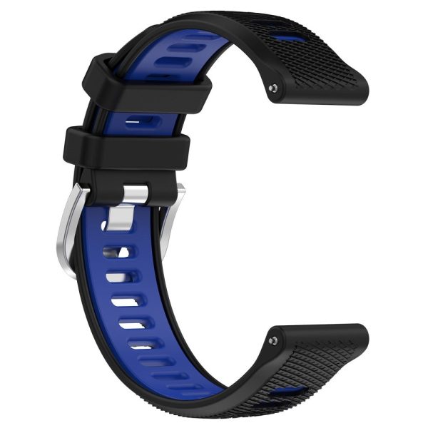 22mm Universal dual color cross strip silicone strap - Black   Blue For Discount