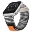 Apple Watch 49mm   45mm   44mm   42mm Canvas Watch Strap - Black     White Grids Cheap