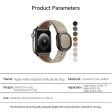 KALEBOL Apple Watch Series 49mm - 45mm - 44mm - 42mm Genuine Cow Leather Band - Army Green Online now