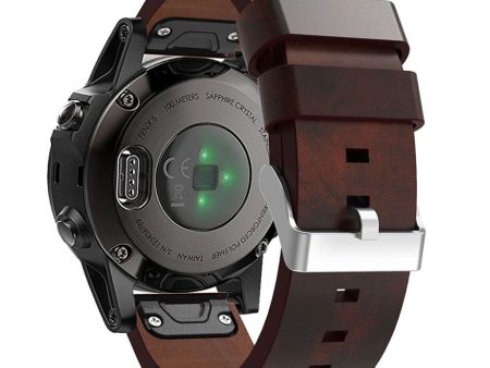 Garmin Fenix 5 210mm leather watch band - Brown For Discount