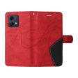 Textured Motorola Moto G84 leather case with strap - Red Discount