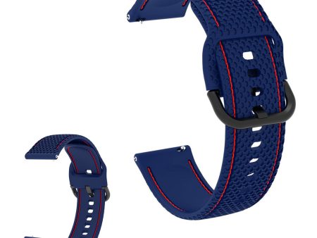 20mm Universal line design silicone watch strap - Dark Blue   Red Online now