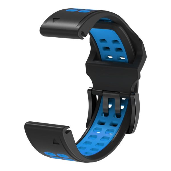 Garmin Fenix 7 dual color silicone watch strap - Black   Blue Fashion