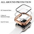 Apple Watch Series 9 8 7 45mm Watch Case Rhinestone Electroplating Watch Cover with Tempered Glass Film - Rose Gold Online now