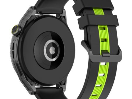 20mm Universal dual-color silicone watch strap - Black   Lime Online Hot Sale