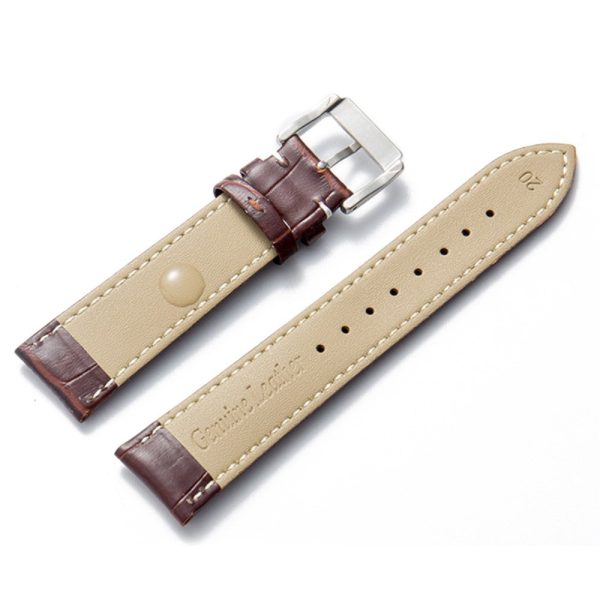 16mm Universal genuine leather watch strap - Light Brown Online