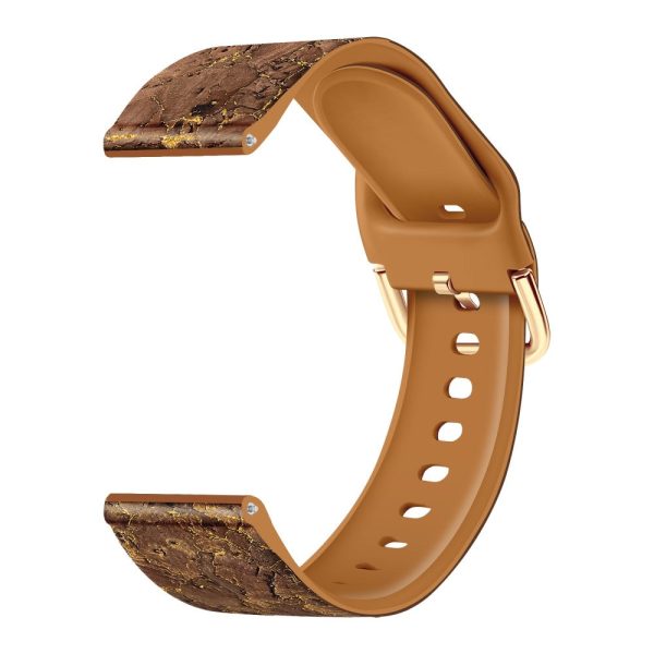 20mm Watch Band Samsung Galaxy Watch6 Classic 43mm 47mm   Watch6 40mm 44mm Genuine Tree LeatherandTPE Strap - Style A on Sale