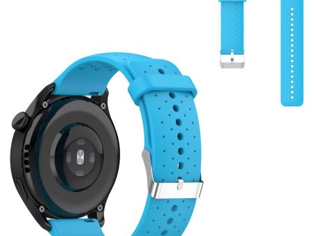 20mm Universal multi hole silicone adjustable watch strap - Sky Blue Hot on Sale