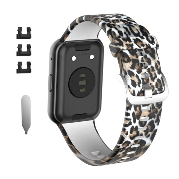 Huawei Watch Fit patterned silicone watch band - Leopard Pattern Online now