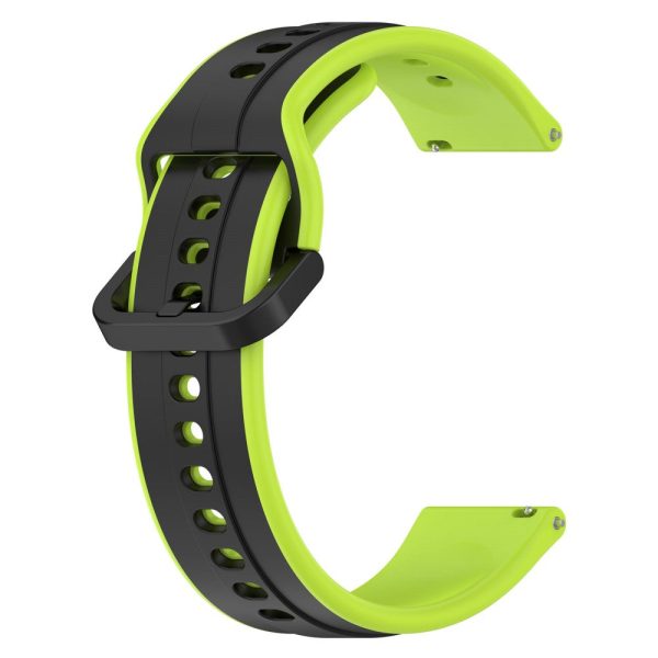 22mm Universal dual color silicone strap - Black   Lime For Sale