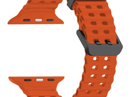 Silicone Strap for Apple Watch Series 49mm - 45mm - 44mm - 42mm Ocean Band - Orange Online