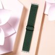 Samsung Galaxy Fit3 SM-R390 Woven Watch Strap Adjustable Wrist Band with Silver Connector - Army Green Online