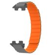 Huawei Band 9 Magnetic Wrist Band Adjustable Silicone Watch Strap Watch Replacement Accessory - Grey+Orange Discount