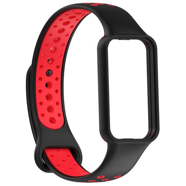 Amazfit Band 7 dual color silicone watch strap - Black   Red Online Hot Sale