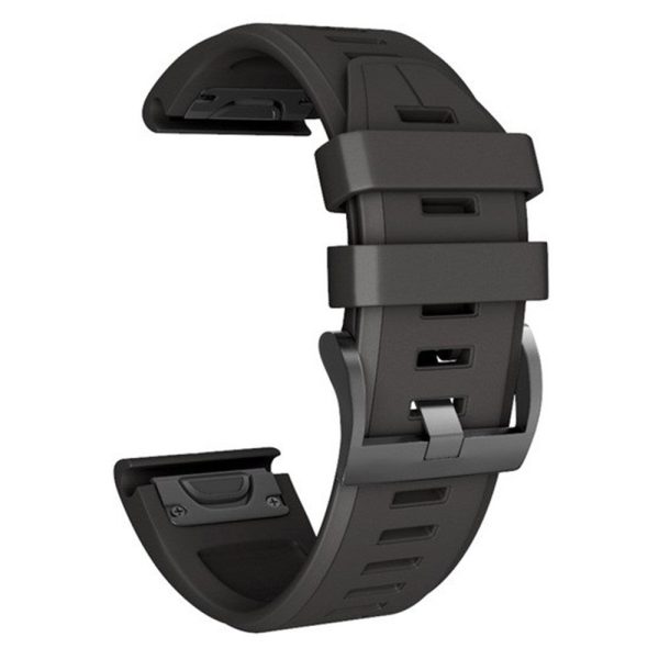 KALEBOL KLB-PWGJ-001 For Garmin Fenix 7     7 Pro Silicone Replacement Strap QuickFit 22mm Watch Band - Black Fashion