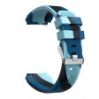 22mm Universal twill wave camouflage silicone watch strap - Blue For Sale