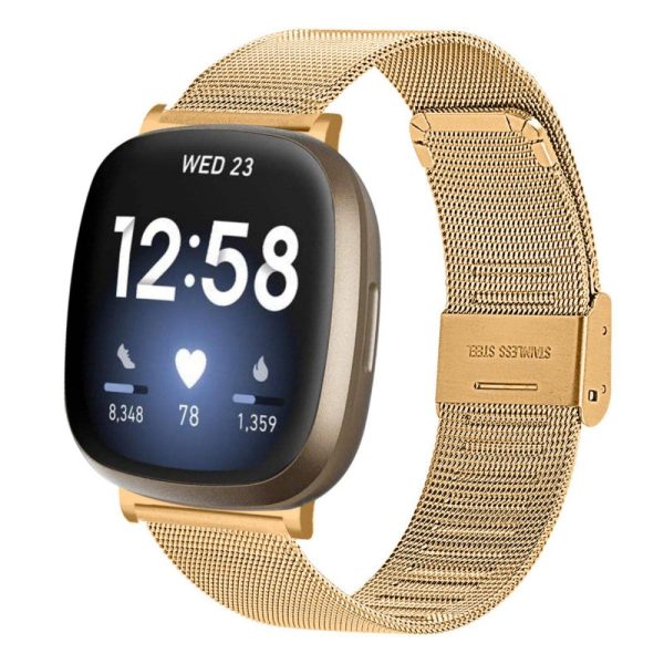 Fitbit Sense 2   Versa 4 milanese watch strap - Gold For Sale