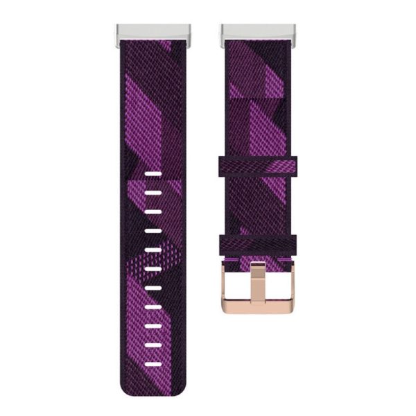 Fitbit Sense 2   Versa 4 nylon watch strap - Purple Stripe Online now