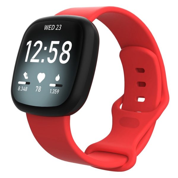 Fitbit Sense 2   Versa 4 silicone watch strap - Red Size: S Sale