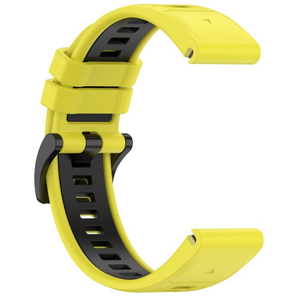 Garmin Fenix 7S   7S Pro   6S QuickFit 20mm Silicone Watch Band Dual Color Strap Replacement - Yellow+Black Online now