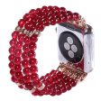 Apple Watch (41mm) 4 row pearl style watch strap - Red Sale