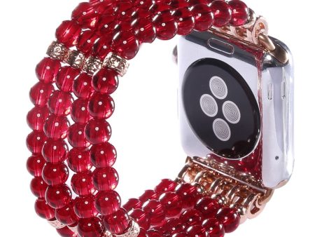 Apple Watch (41mm) 4 row pearl style watch strap - Red Sale