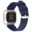 Fitbit Sense   Versa 3 cowhide genuine leather watch strap - Blue Online Sale