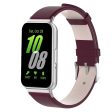 Samsung Galaxy Fit3 SM-R390 Replacement Wrist Band Adjustable Leather Watch Strap - Wine Red Hot on Sale