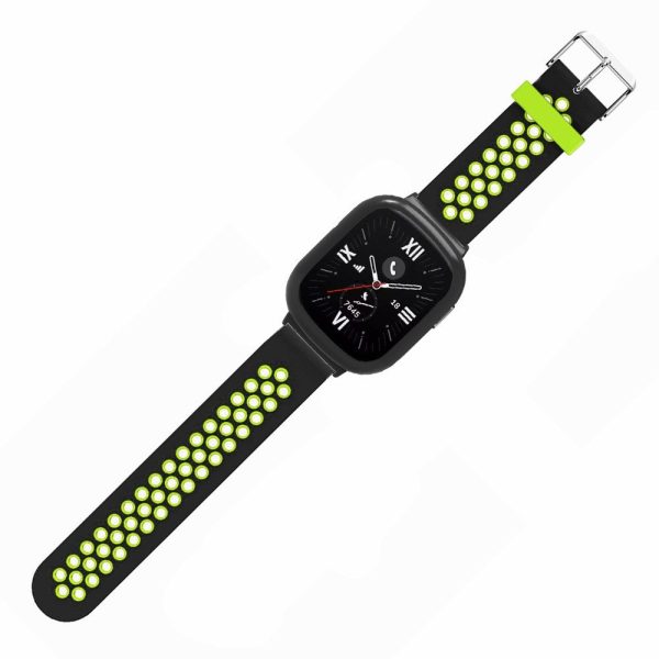 Honor Watch 4 Adjustable Strap Dual Color Flexible Band with Watch Case - Black+Green For Discount