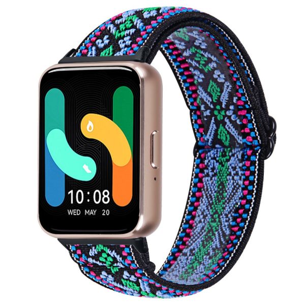 Samsung Galaxy Fit3 SM-R390 Elastic Wrist Band Pattern Design Watch Strap (Black Buckle) - 19 Online