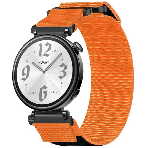 Huawei Watch GT 4 41mm   Garmin Venu 3S Nylon Watch Band 18mm Loop Fastener Strap - Orange For Discount