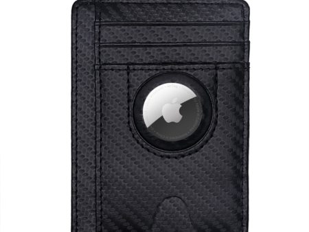 AirTags carbon fiber style slim case - Black Hot on Sale