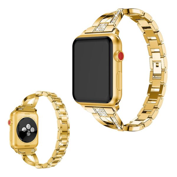 Apple Watch Series 5 44mm rhinestone décor watch band - Gold Online Sale