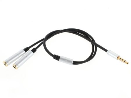 Male To Two Female 30cm Audio Splitter Cable - Silver Online