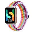 Samsung Galaxy Fit3 SM-R390 Woven Watch Strap Adjustable Wrist Band with Silver Connector - Rainbow Sale