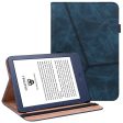 Amazon Kindle Paperwhite 6 (2022) Line Imprinted Case Shockproof Tablet Cover with Card Slots - Blue Sale